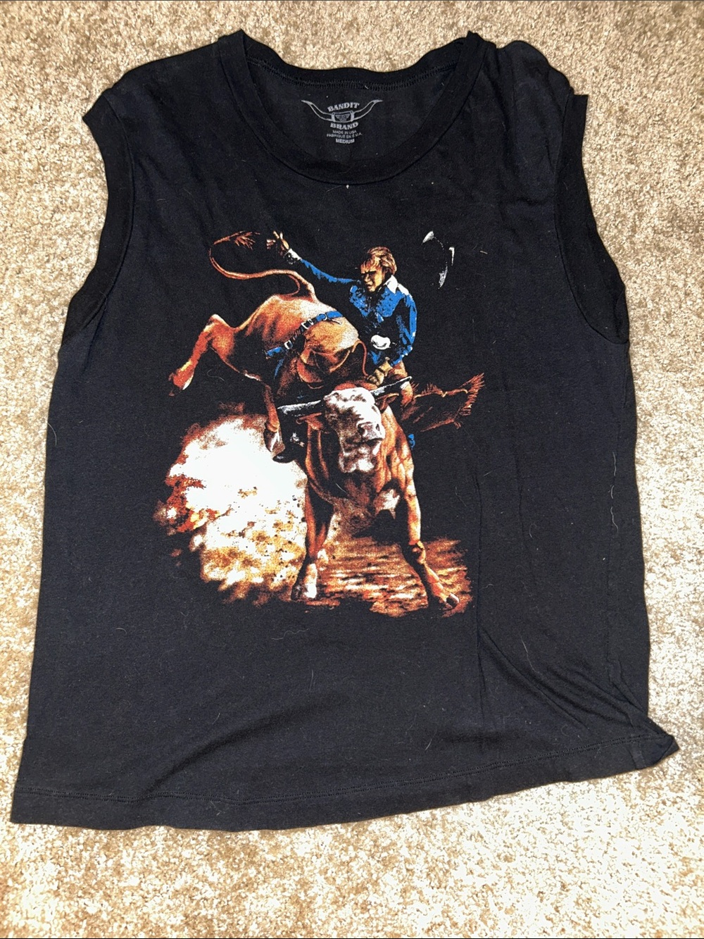 Bandit Brand Black Women's Muscle Tee with Rodeo Graphic